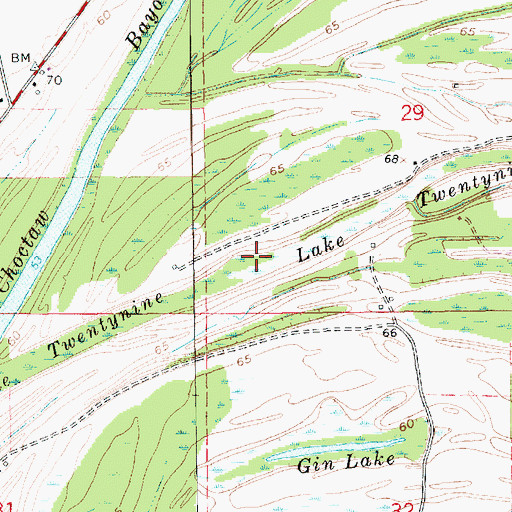 Topographic Map of Lake Twentynine, LA