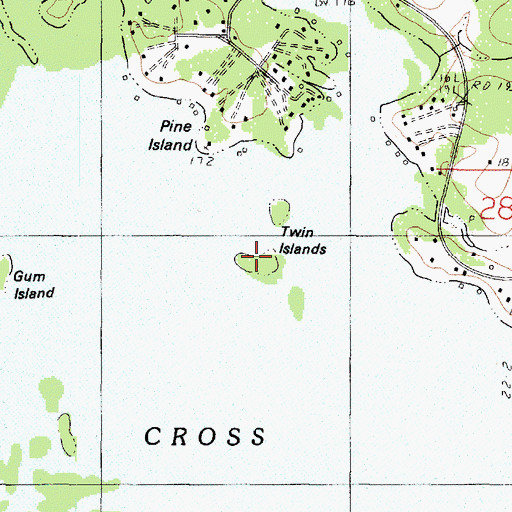 Topographic Map of Twin Islands, LA