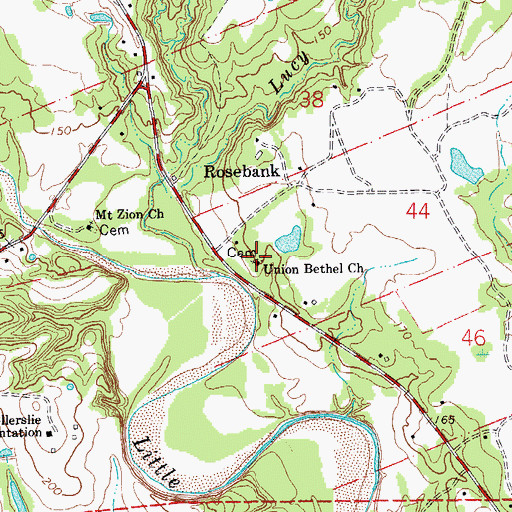 Topographic Map of Union Bethel Church, LA