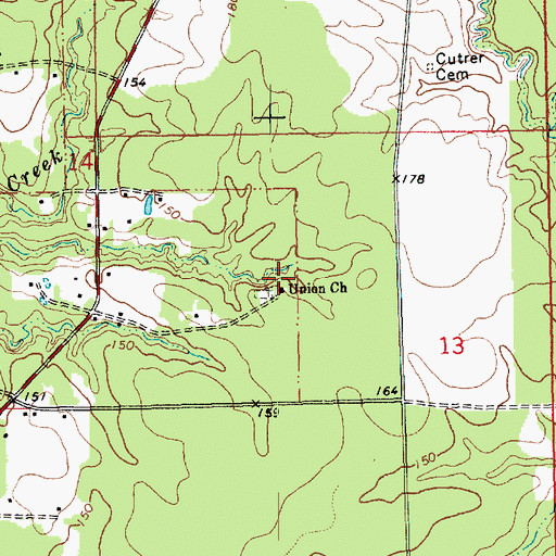 Topographic Map of Union Church, LA
