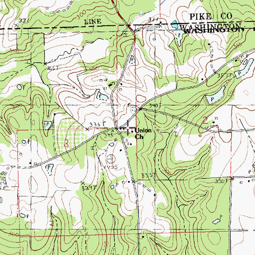 Topographic Map of Union Church, LA