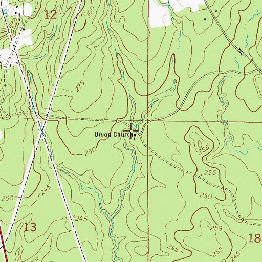 Topographic Map of Union Church, LA