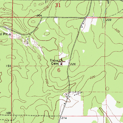 Topographic Map of Union Church, LA