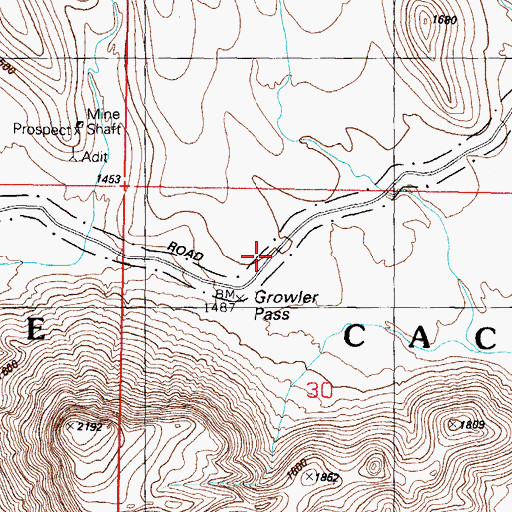 Topographic Map of Growler Pass, AZ