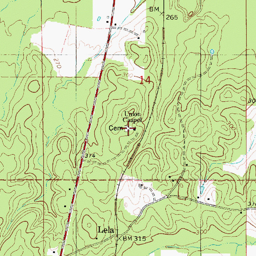 Topographic Map of Union Church, LA