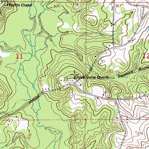 Topographic Map of Union Grove Church, LA