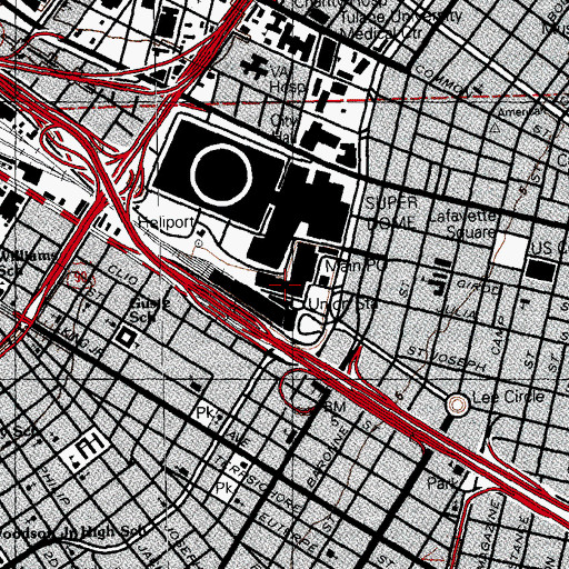 Topographic Map of Union Station, LA