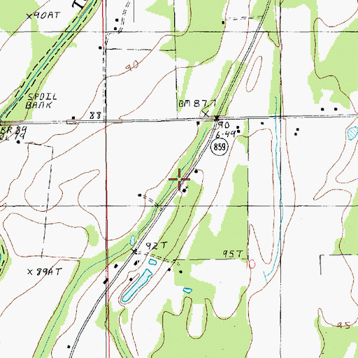 Topographic Map of Union Valley Church, LA