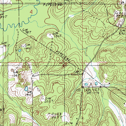 Topographic Map of Unionville Gas Field, LA