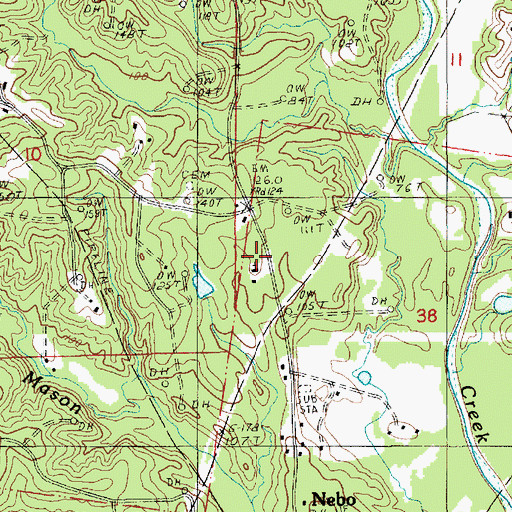 Topographic Map of United Church, LA