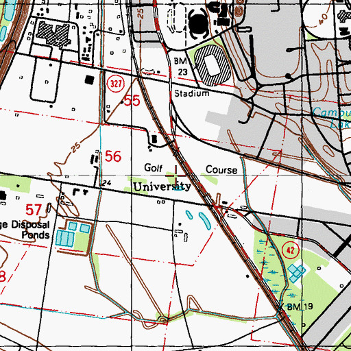 Topographic Map of University, LA