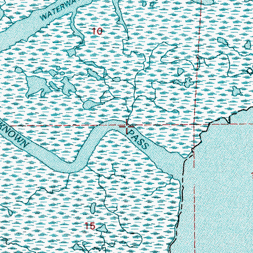 Topographic Map of Unknown Pass, LA