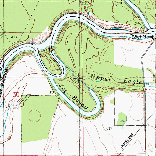 Topographic Map of Upper Eagle Creek, LA
