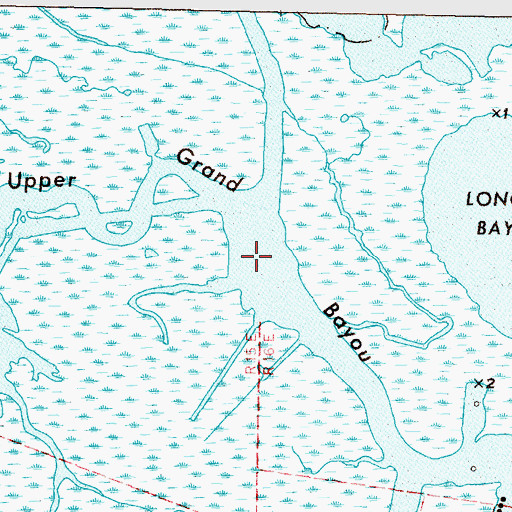 Topographic Map of Upper Grand Bayou, LA
