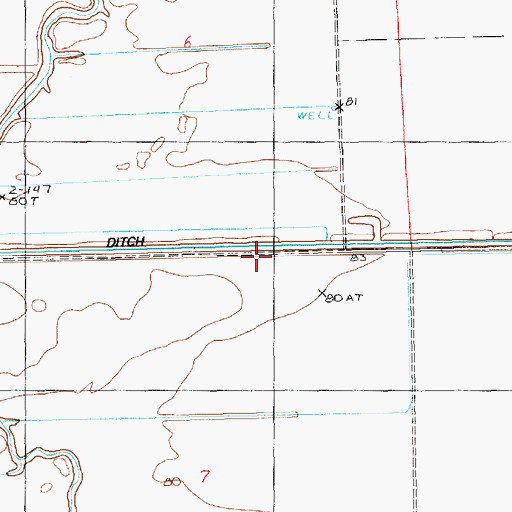 Topographic Map of Valentine Ditch, LA