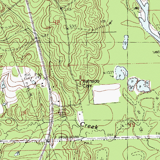 Topographic Map of Varnado Cemetery, LA