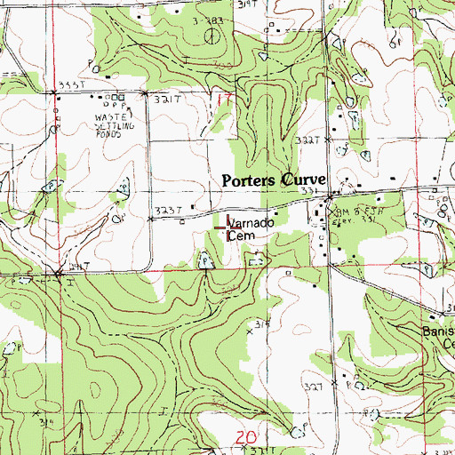 Topographic Map of Varnado Cemetery, LA