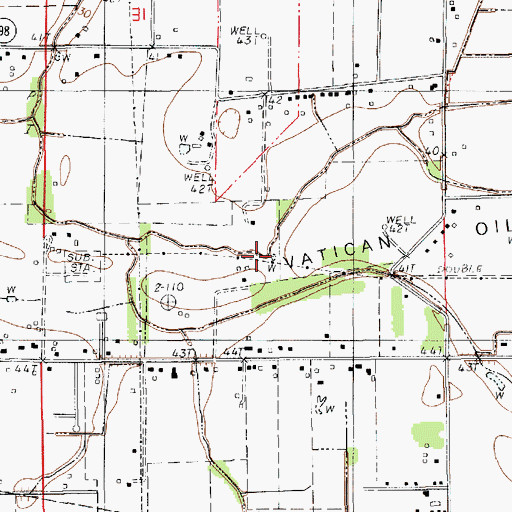 Topographic Map of Vatican Oil Field, LA