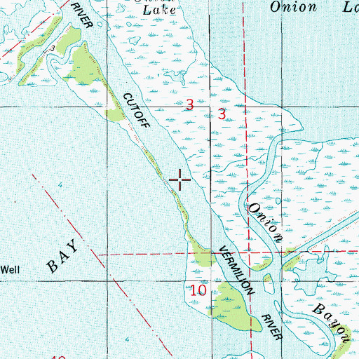 Topographic Map of Four Mile Cutoff, LA