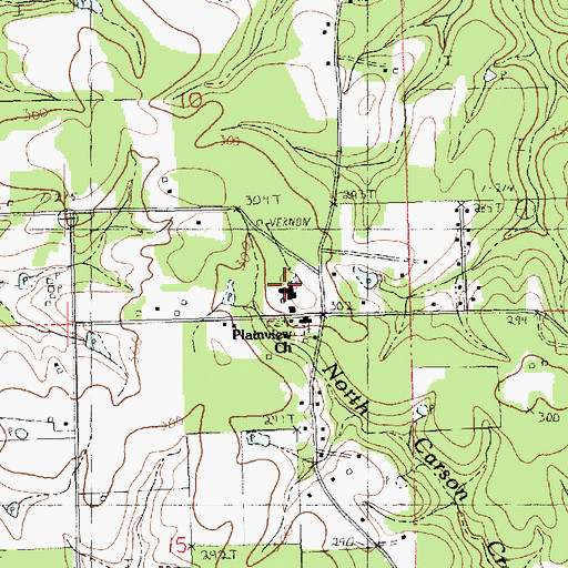 Topographic Map of Vernon School, LA