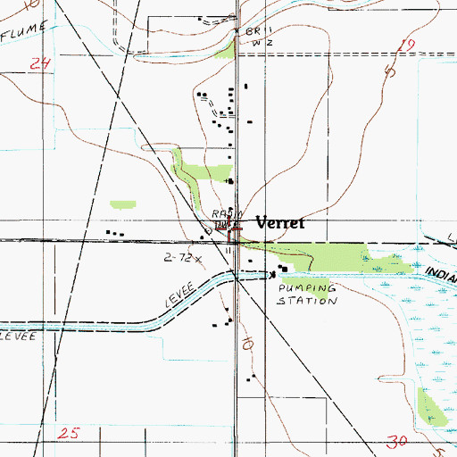 Topographic Map of Verret, LA