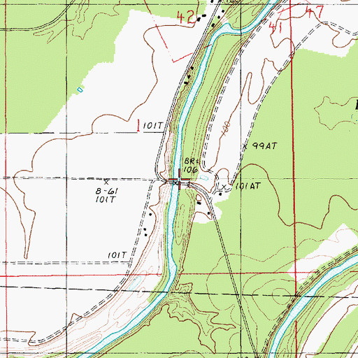 Topographic Map of Vester Bridge, LA