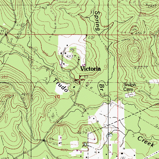 Topographic Map of Victoria, LA