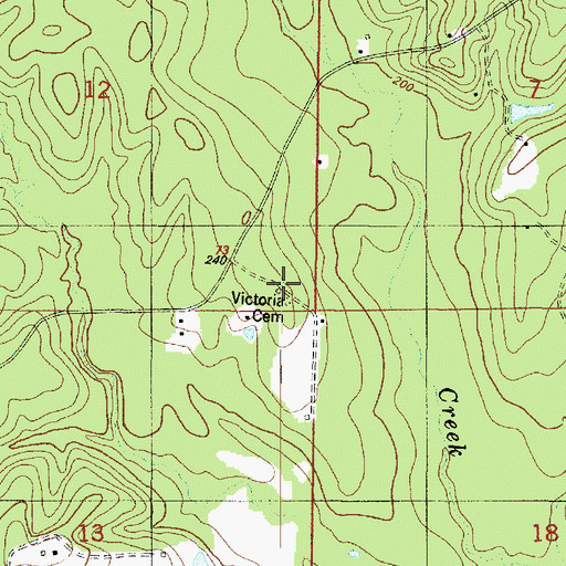 Topographic Map of Victoria Church, LA