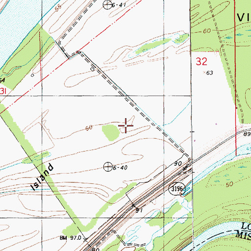 Topographic Map of Vidal Island, LA
