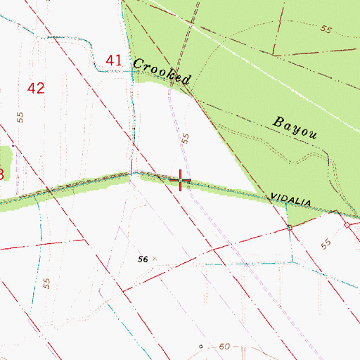 Topographic Map of Vidalia Canal, LA