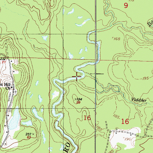 Topographic Map of Viddfer Branch, LA