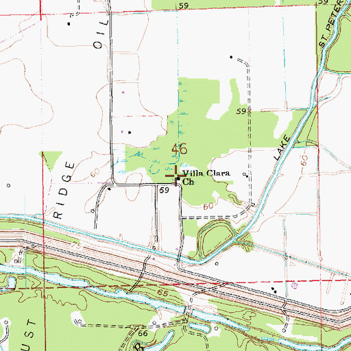 Topographic Map of Villa Clara Church, LA