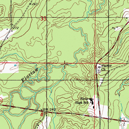 Topographic Map of Vincent Creek, LA
