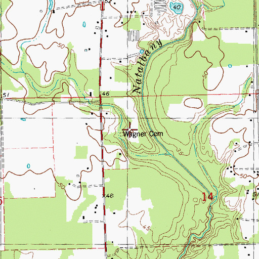 Topographic Map of Wagner Cemetery, LA
