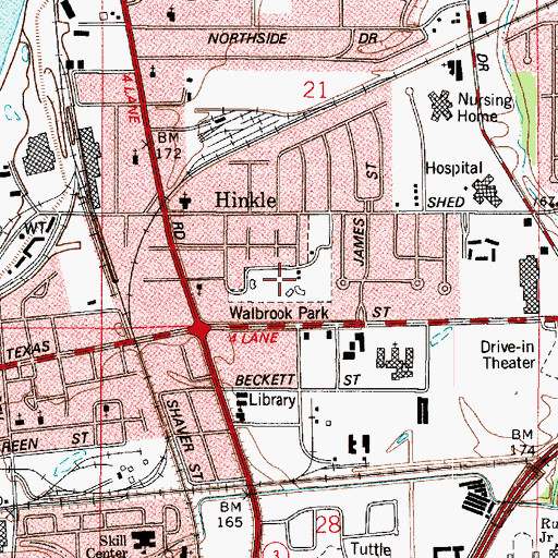 Topographic Map of Walbrook Park, LA