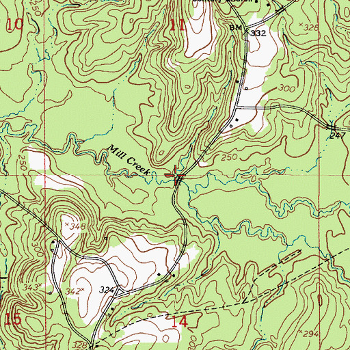Topographic Map of Walker Branch, LA