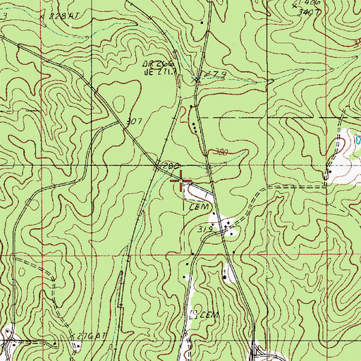 Topographic Map of Walker Church, LA