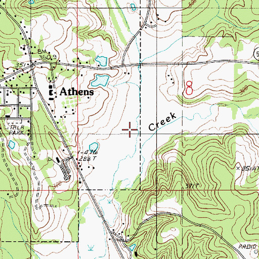 Topographic Map of Walker Creek, LA
