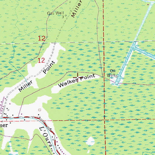 Topographic Map of Walker Point, LA