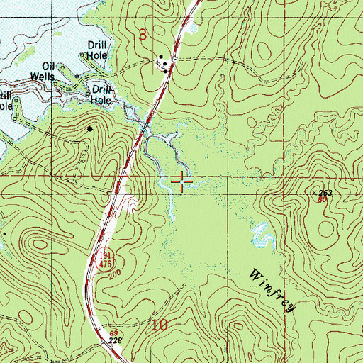 Topographic Map of Wall Creek, LA