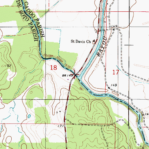Topographic Map of Wallace Bayou, LA