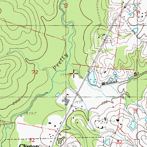Topographic Map of Walnut Branch, LA