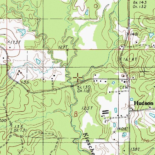 Topographic Map of Walnut Creek, LA