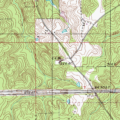 Topographic Map of Walnut Creek Church, LA