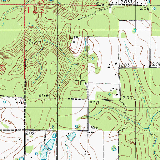 Topographic Map of Walnut Grove Church, LA