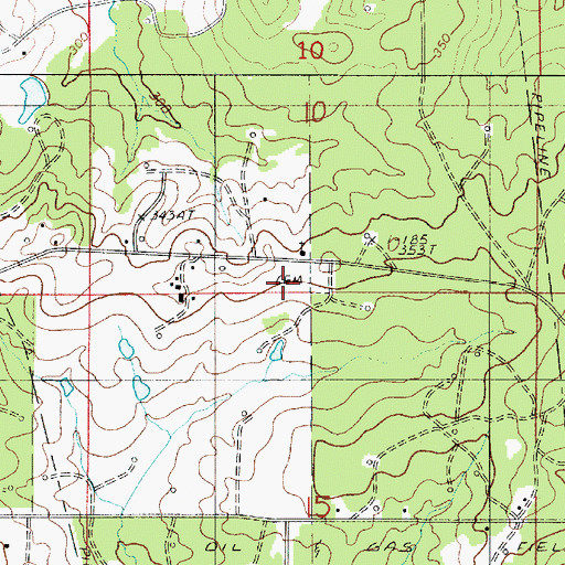 Topographic Map of Ward Chapel School, LA