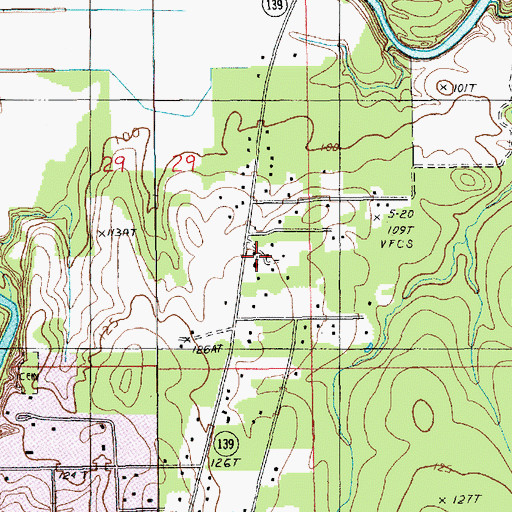 Topographic Map of Washington Chapel, LA