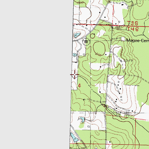 Topographic Map of Water Hollow, LA