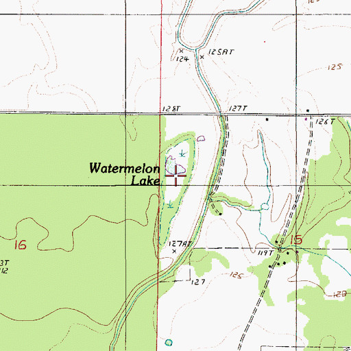 Topographic Map of Watermelon Lake, LA