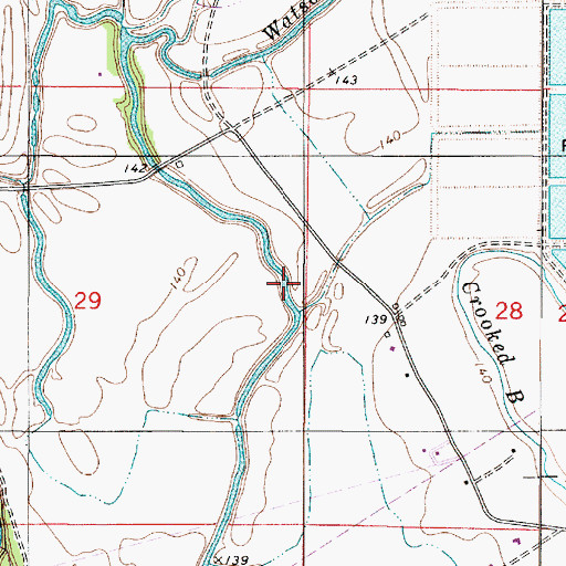 Topographic Map of Watson Bayou, LA